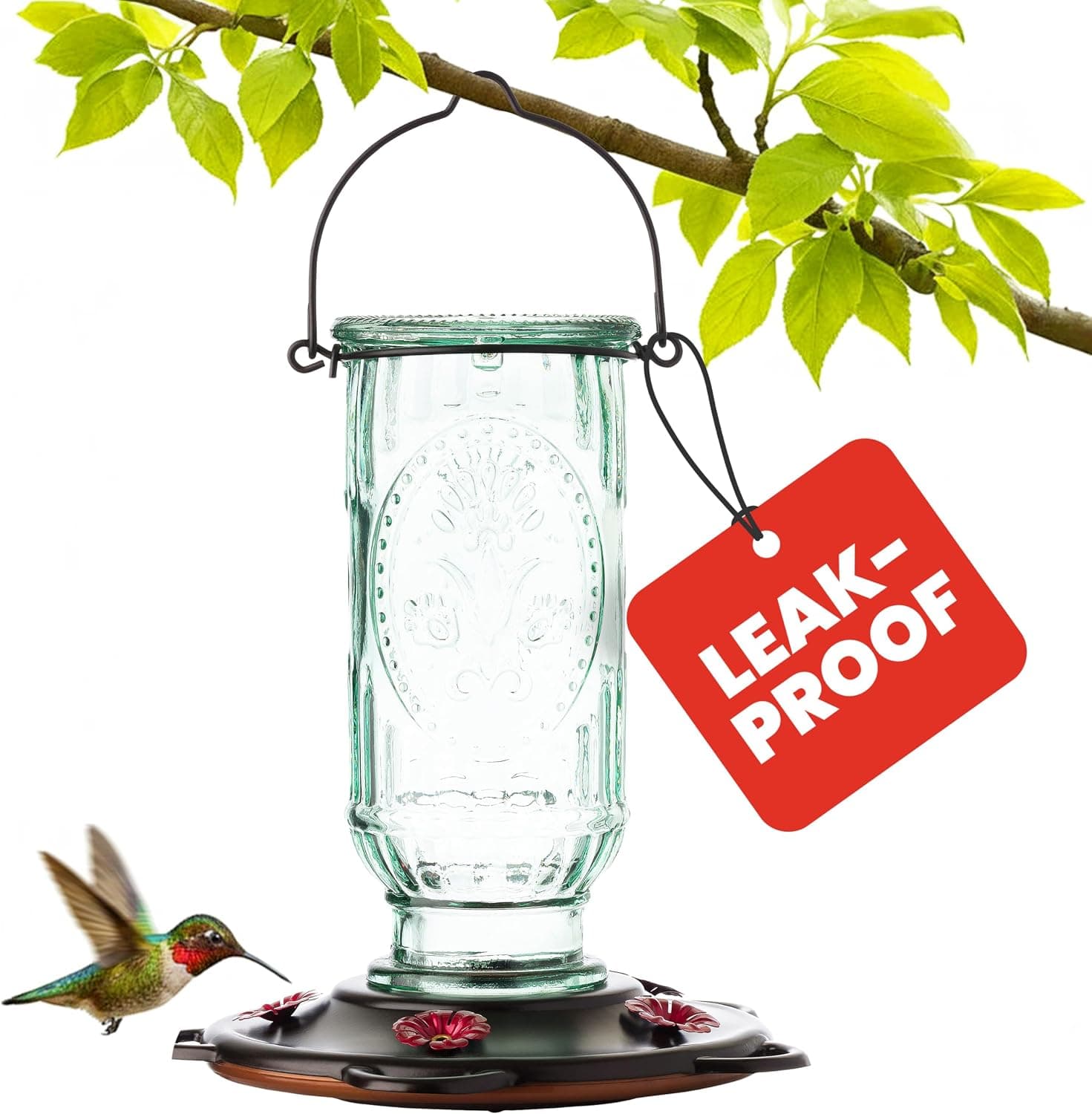 More Birds Vintage Glass Feeder 20 oz